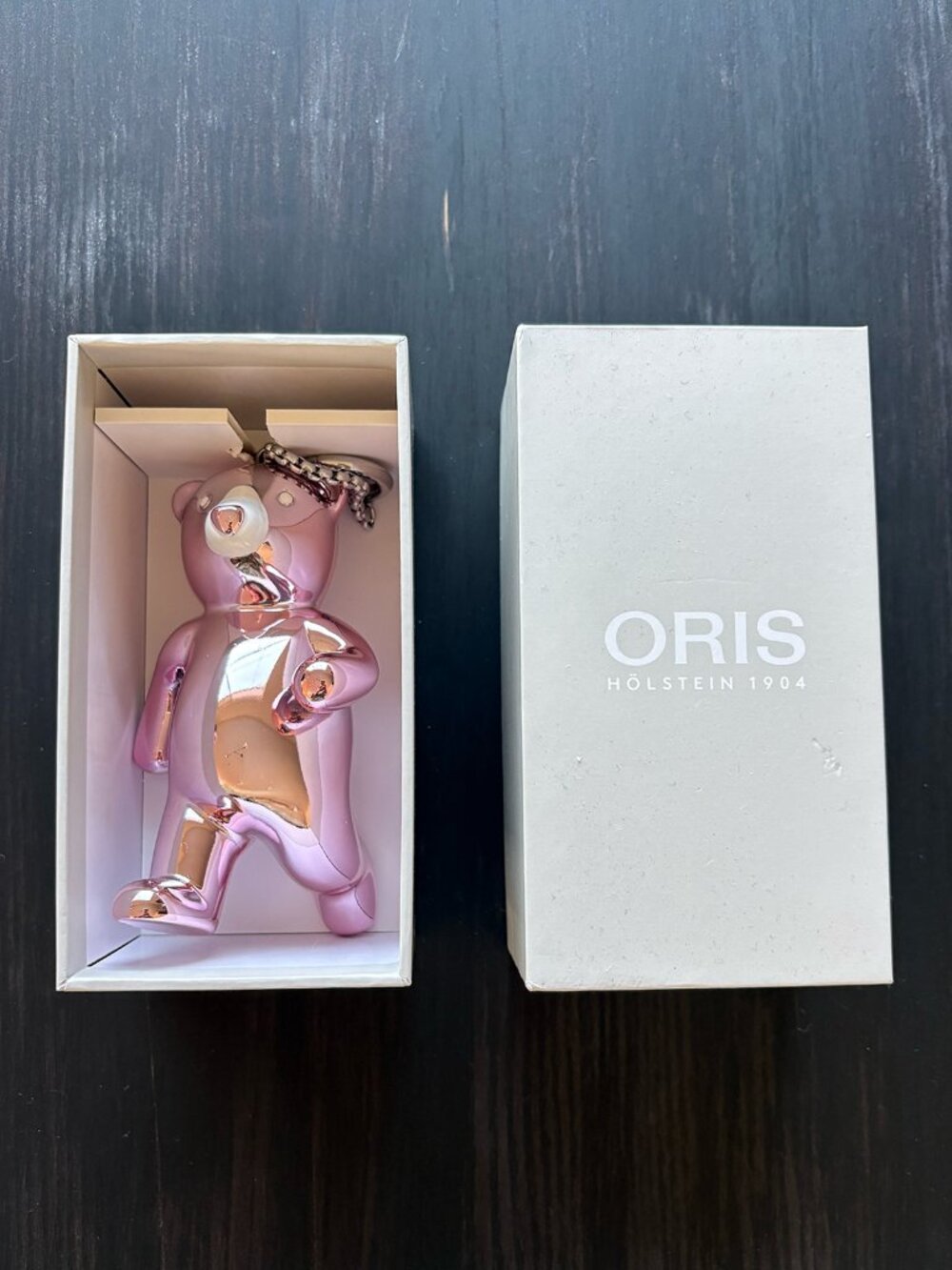 Oris Swiss Watch Brand Metallic Pink Bear Keychain / Bag Charm — Rare Collector'
